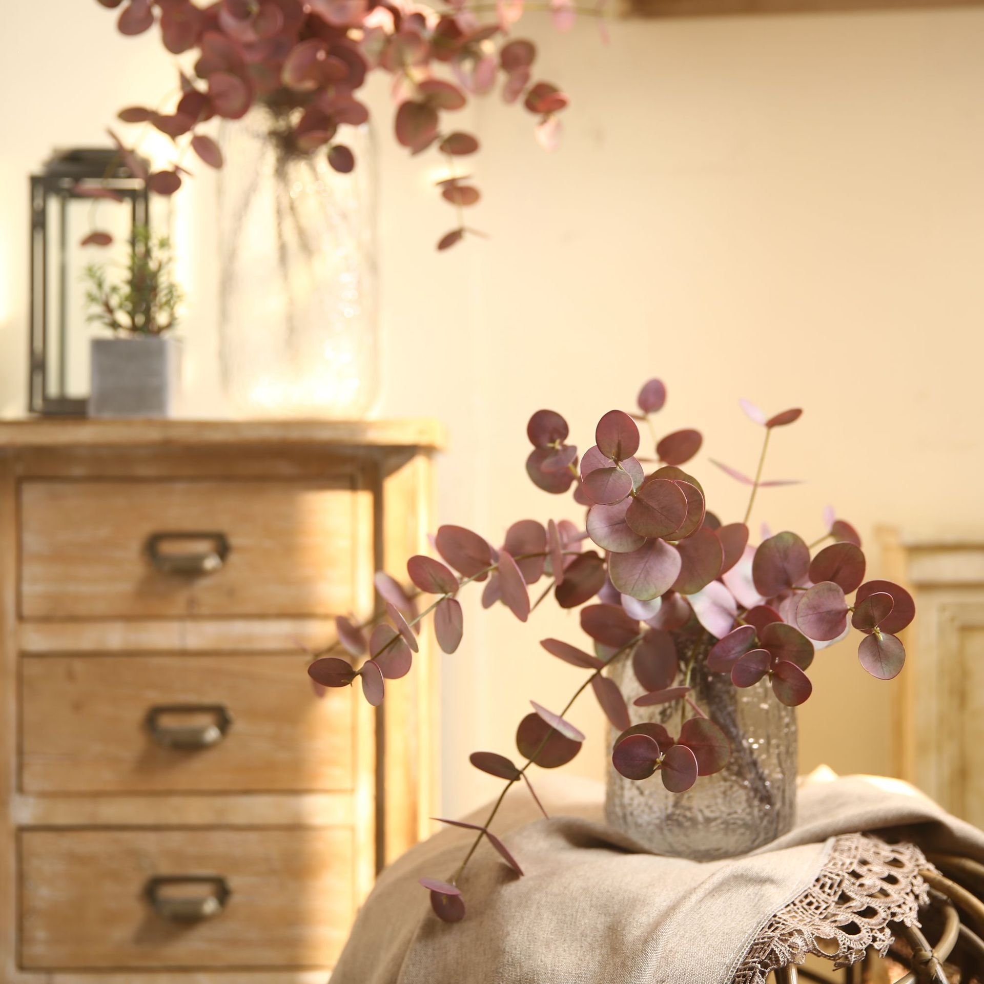 Maylos Hot Selling Single Stem Round Artificial Eucalyptus Money Leaves Real Touch Plants Greenery For Floral Arrangements