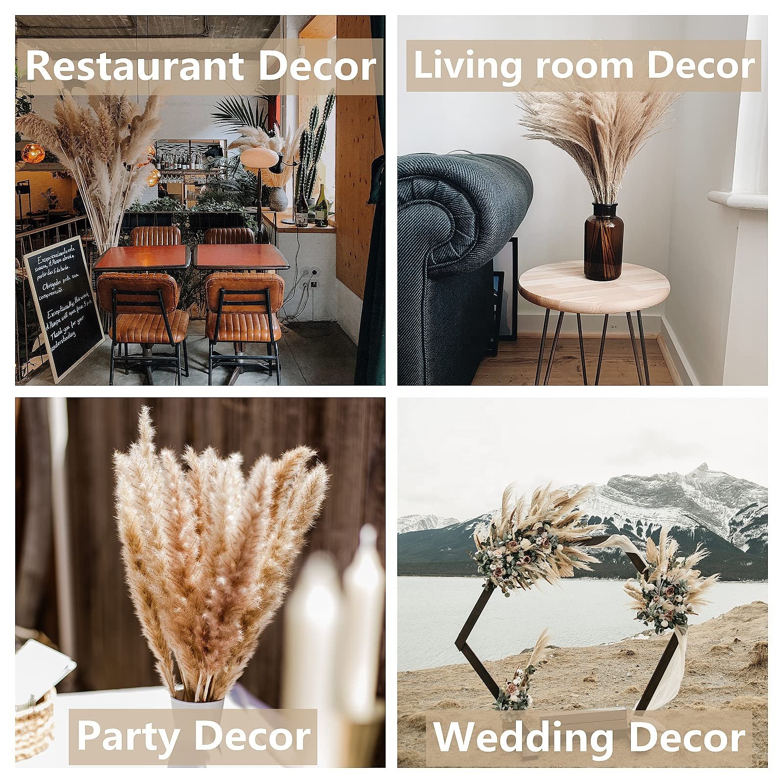 Best Selling New Product Ideas 2023 Pampas Grass Flower Grass Boho Dried Flowers Bouquet Decoration