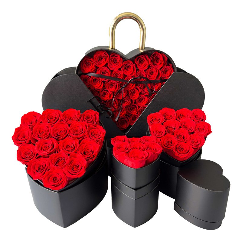 Decorative Flowers Valentines Day Gift Immortal Infinity Eternal Forever Stabilized Preserved Roses Eternal Rose Box