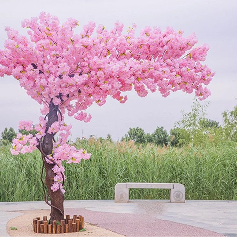 Hot Sale Large Size Sakura Trees Artificial Cherry Blossom Tree Fiberglass Indoor Garden Landscape and Wedding Decoration