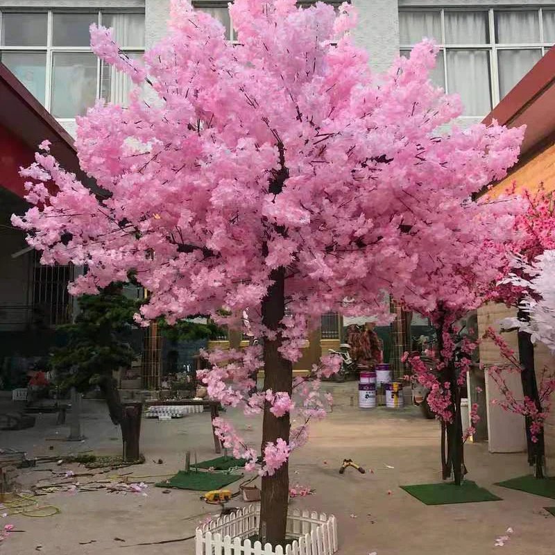 Hot Sale Large Size Sakura Trees Artificial Cherry Blossom Tree Fiberglass Indoor Garden Landscape and Wedding Decoration