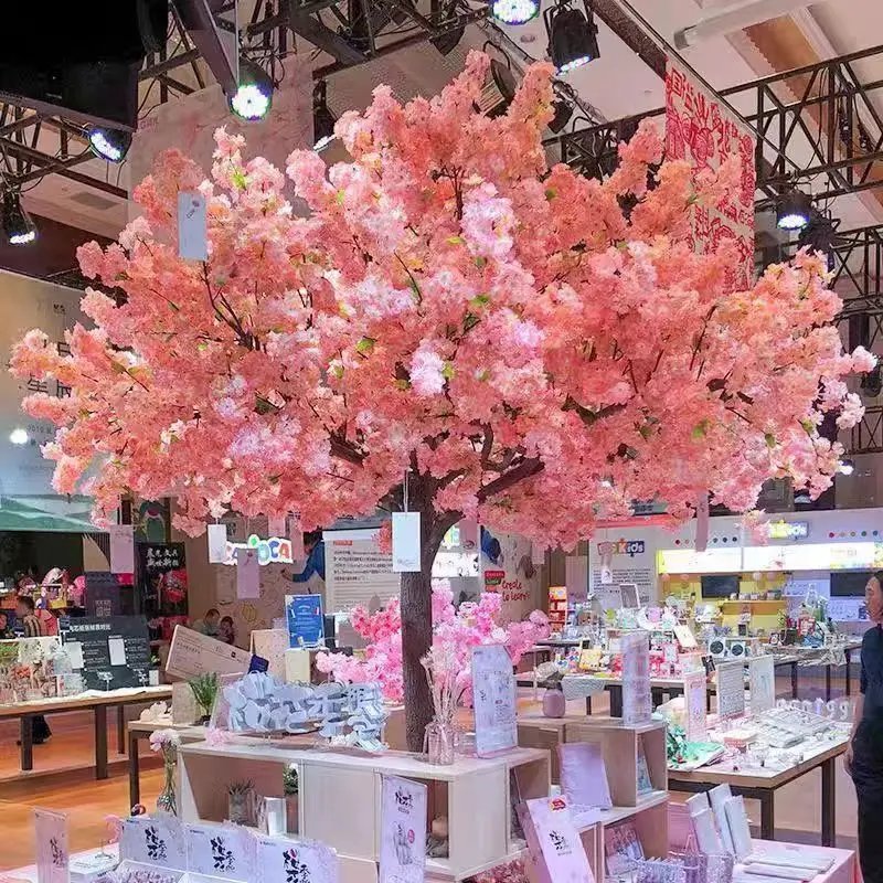 Hot Sale Large Size Sakura Trees Artificial Cherry Blossom Tree Fiberglass Indoor Garden Landscape and Wedding Decoration