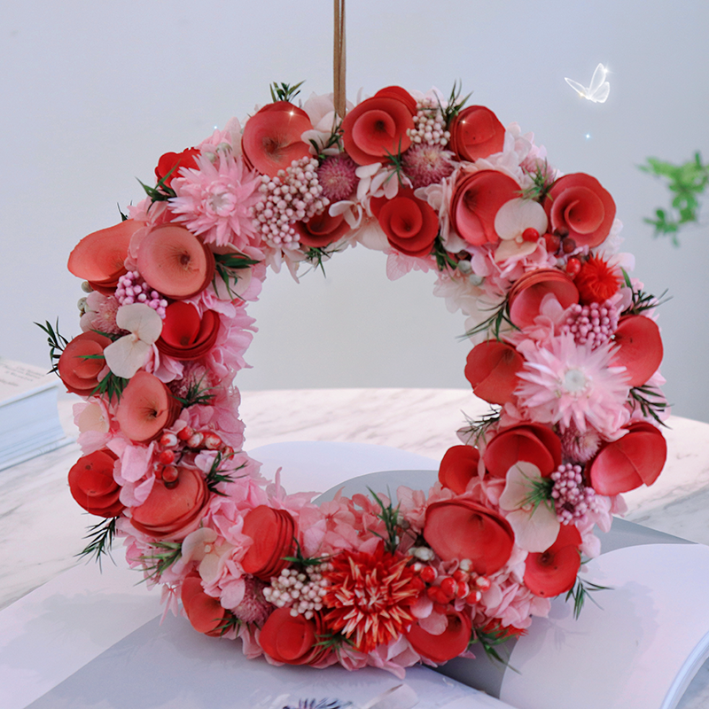 Customized Wedding Real Dried Flowers Wreath Preserved Dried Flower Preserved Flower Producer Christmas Wreath Preserved Rose