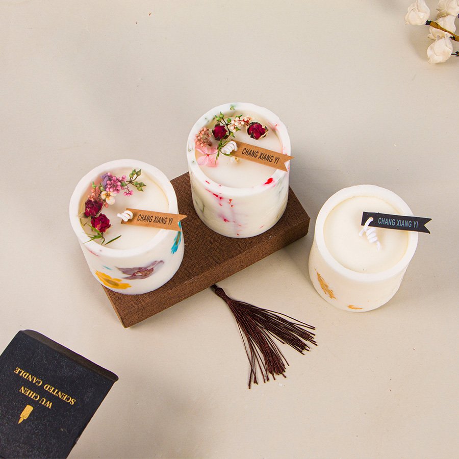 Dried petals low temperature soy wax romantic highend for girlfriends birthday graduation gift Aromatherapy candles