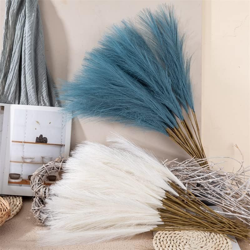 55cm 10pcs Fluffy Pampas Grass Reed Boho Decorative Flowers Plants Reed Mock Wedding Party Home Decor showcase Artificial Flower