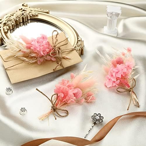10 Pack Mini Dried Flower Bouquet Sage White Wheat Dried Flowers for Vase DIY Photo Props Card Decor Bohemian Wedding