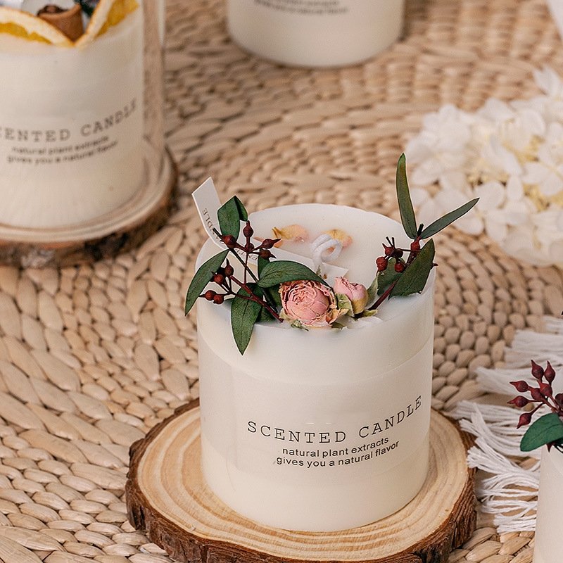 AROMA HOME ROMANTIC Luxury Home Decoration Handmade Scented Candle with Dried Flowers Fragrance Soy Wax Scented Candles