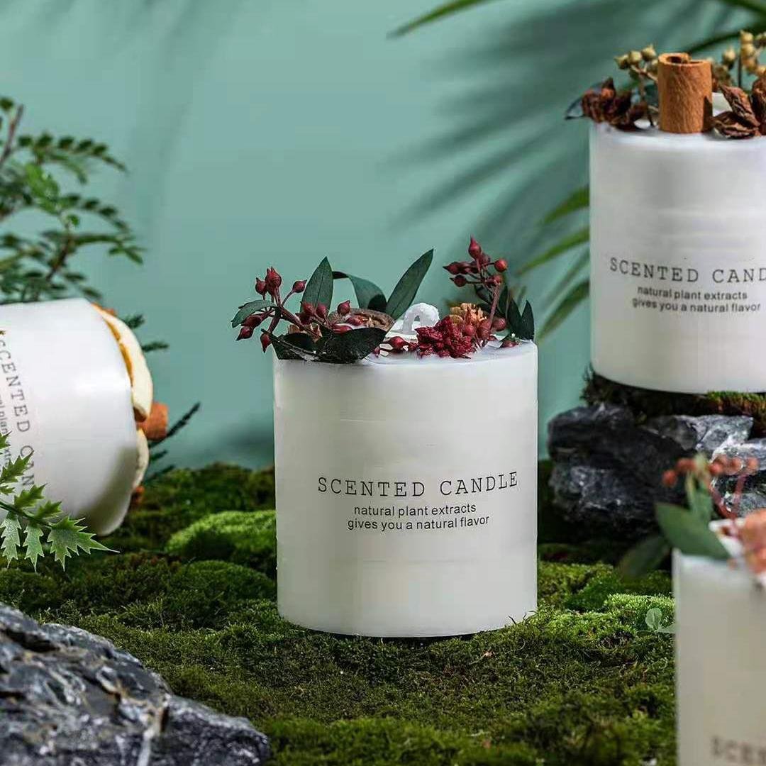 AROMA HOME ROMANTIC Luxury Home Decoration Handmade Scented Candle with Dried Flowers Fragrance Soy Wax Scented Candles