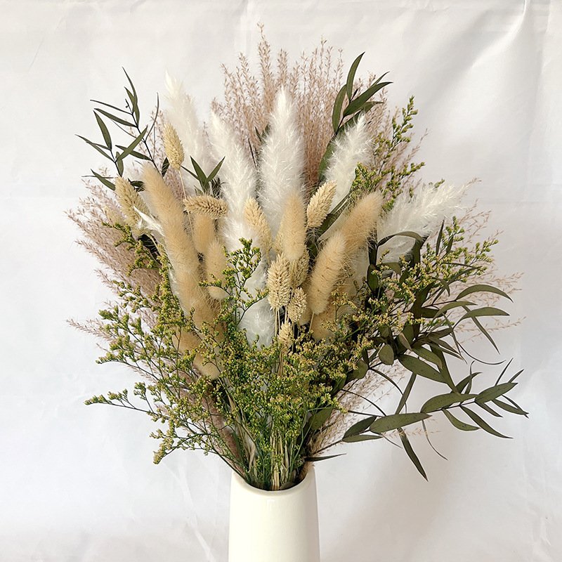 Natural Dried Flowers Bouquet Dried Cotton Stem Artificial Flowers for Filler Floral Arrangement DIY Home Party Decor