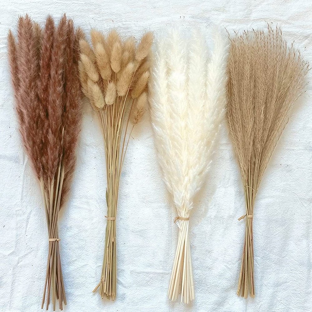 High quality boho fluffy pampas grass bouquets custom dried flowers home decor