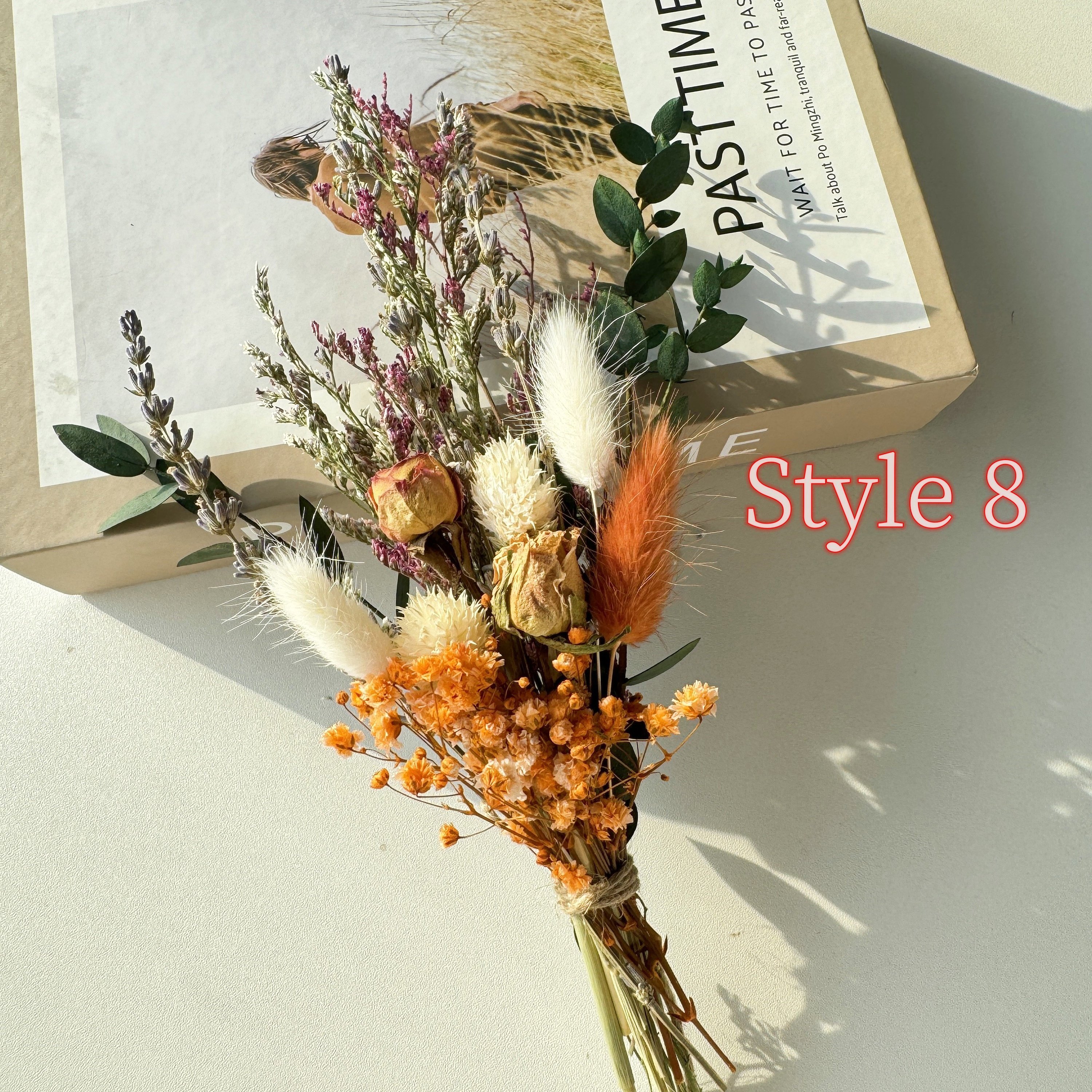 Housewarming Home Decor Birthday Gifts Boho Mini Dry Flower Rose Bouquets for Letterbox Bouquet