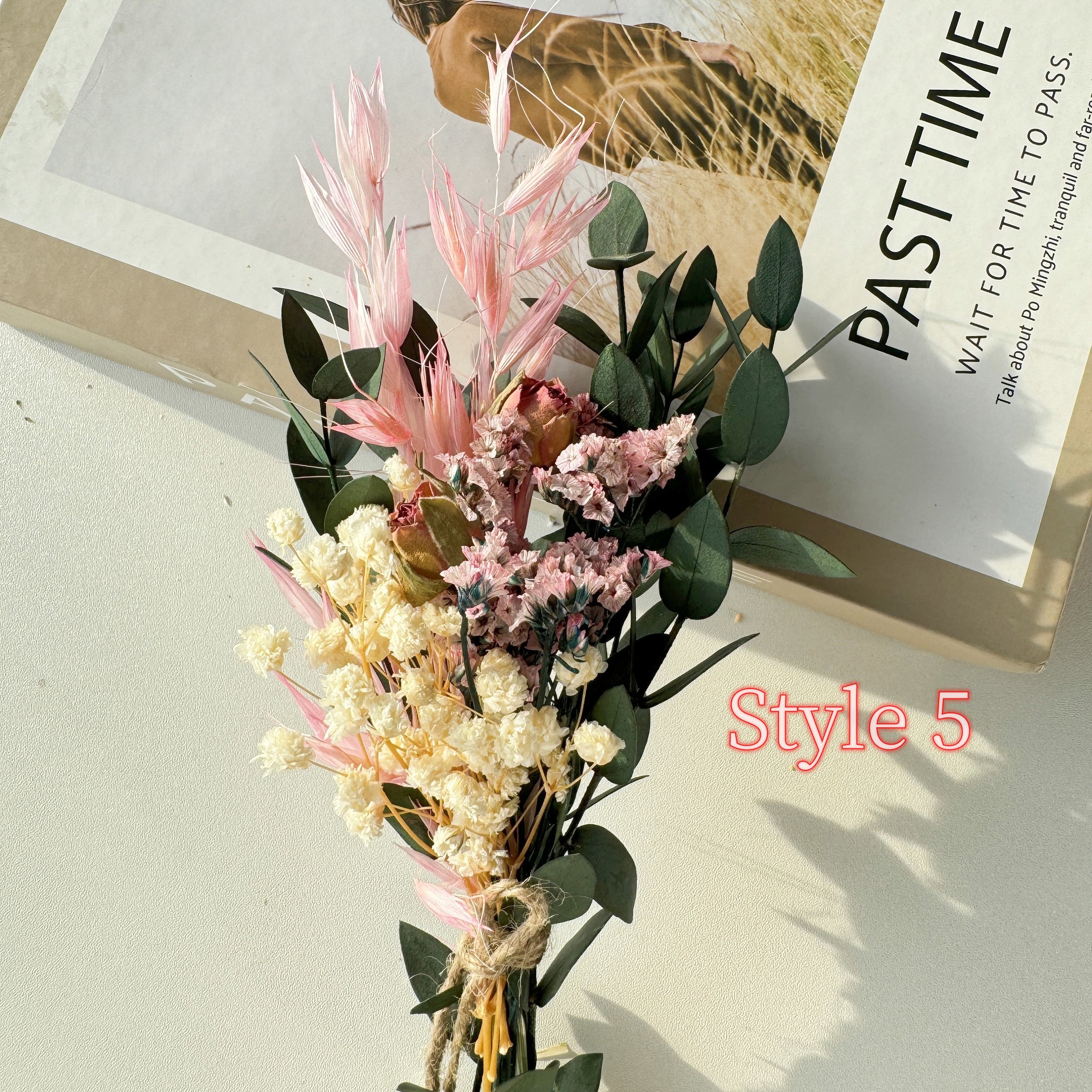 Housewarming Home Decor Birthday Gifts Boho Mini Dry Flower Rose Bouquets for Letterbox Bouquet