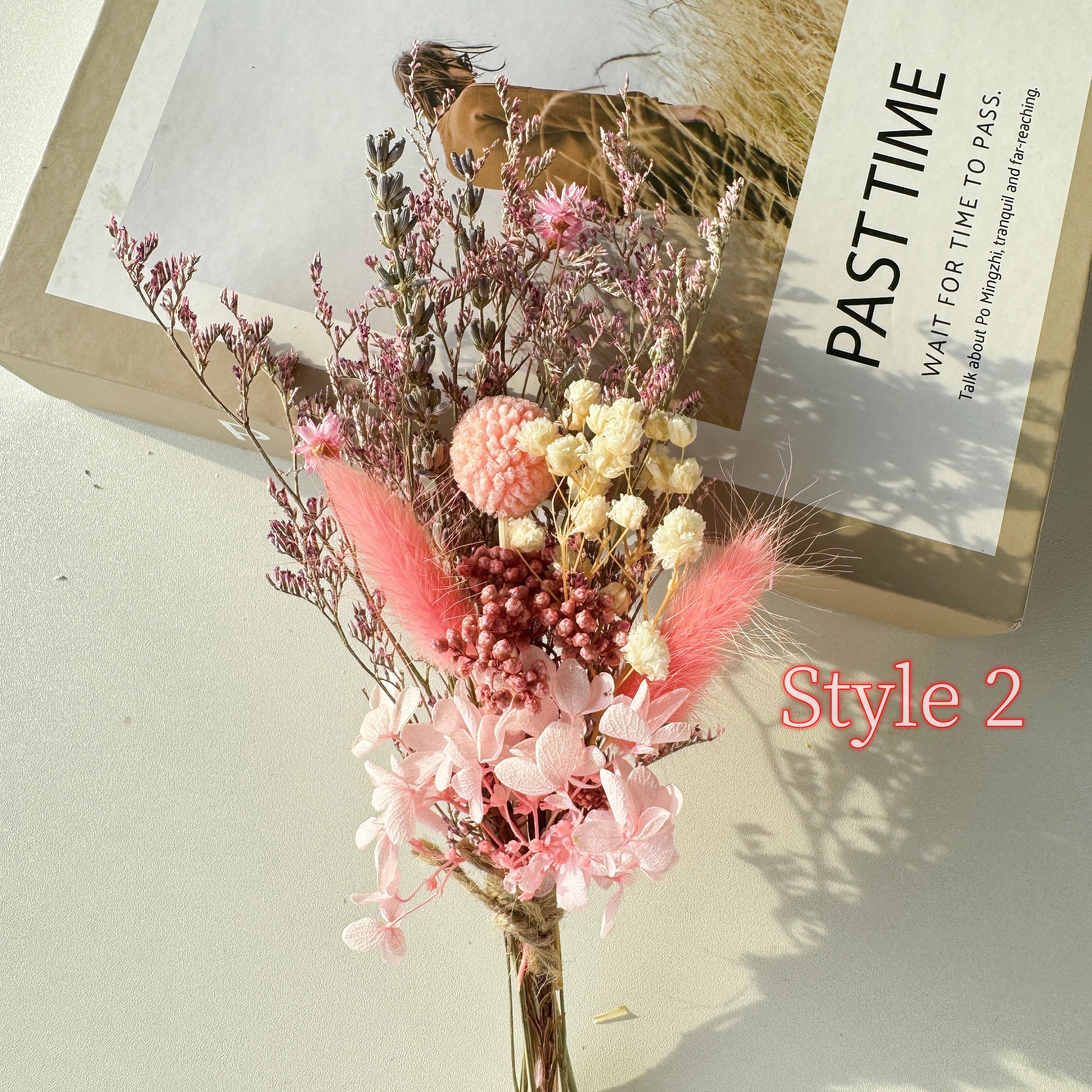 Housewarming Home Decor Birthday Gifts Boho Mini Dry Flower Rose Bouquets for Letterbox Bouquet