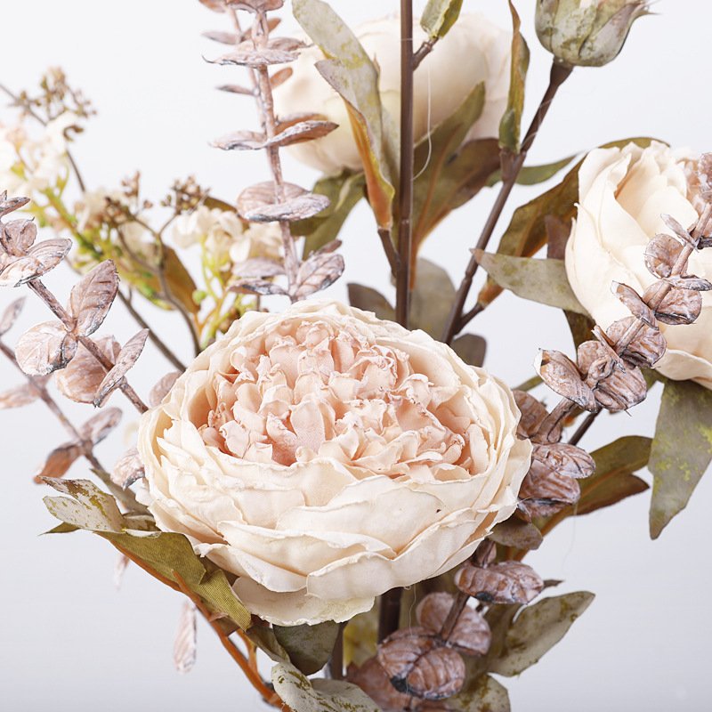 Peony Bouquet Silk Arrangements Table Centerpiece Bunches pink Peony Artificial Flowers for cafe home Decoration