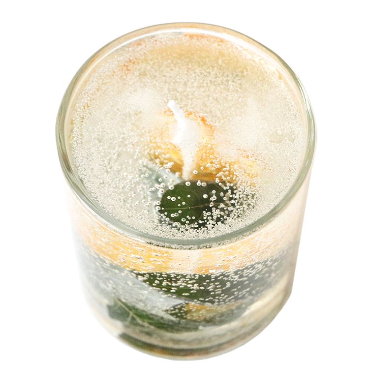 Factory Customized Dried Flower Decorative Candles Gel Scented Candles Transparent Glass Jar Scented Gifts Crystal Weddings
