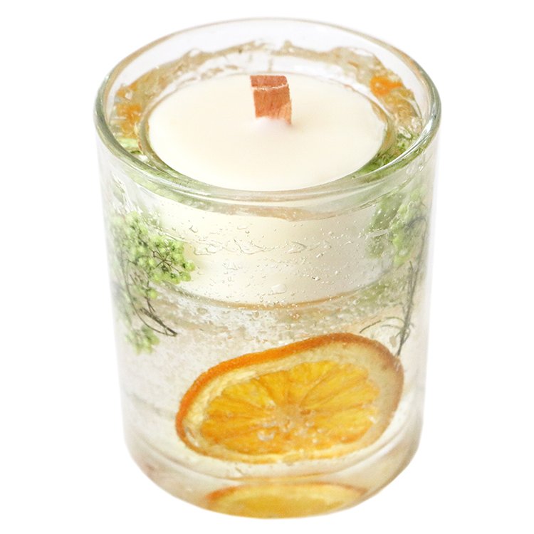 Factory Customized Dried Flower Decorative Candles Gel Scented Candles Transparent Glass Jar Scented Gifts Crystal Weddings
