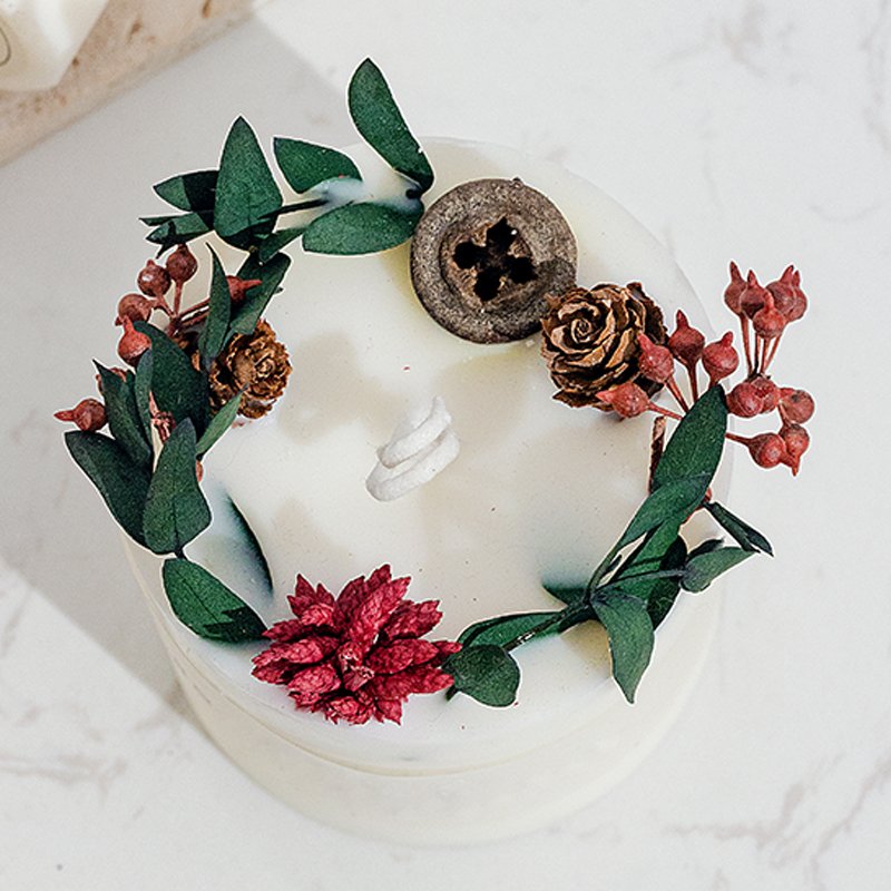 Christmas Decors Handmade Soy Wax Essential Oil Fragrance Aroma Dried Flowers Scented Candles Gift Set Wedding Gifts For Guests