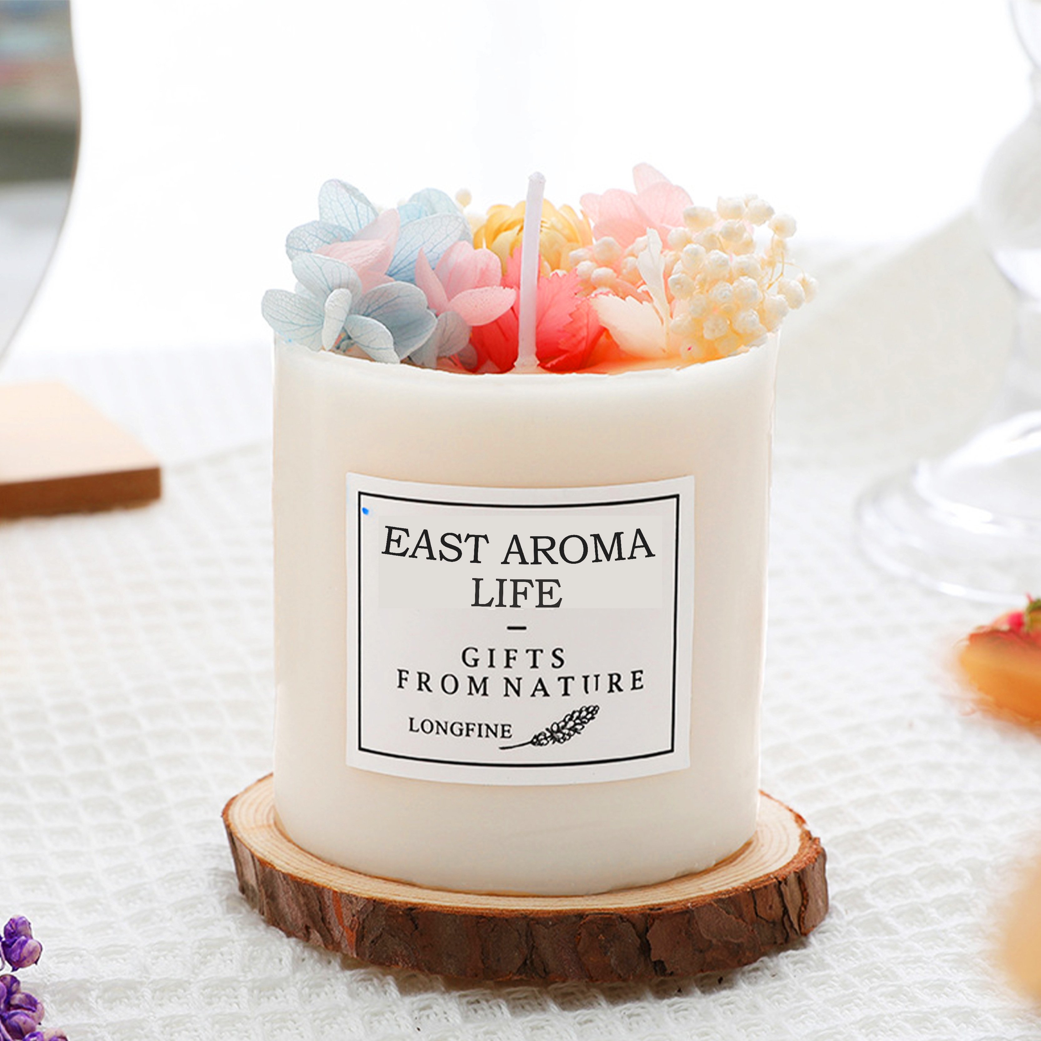 Handmade Luxury Dried Flower Candle Gift Boxes Birthday Christmas Valentines Day Essential Oil Gifts Delicate Scented Candles