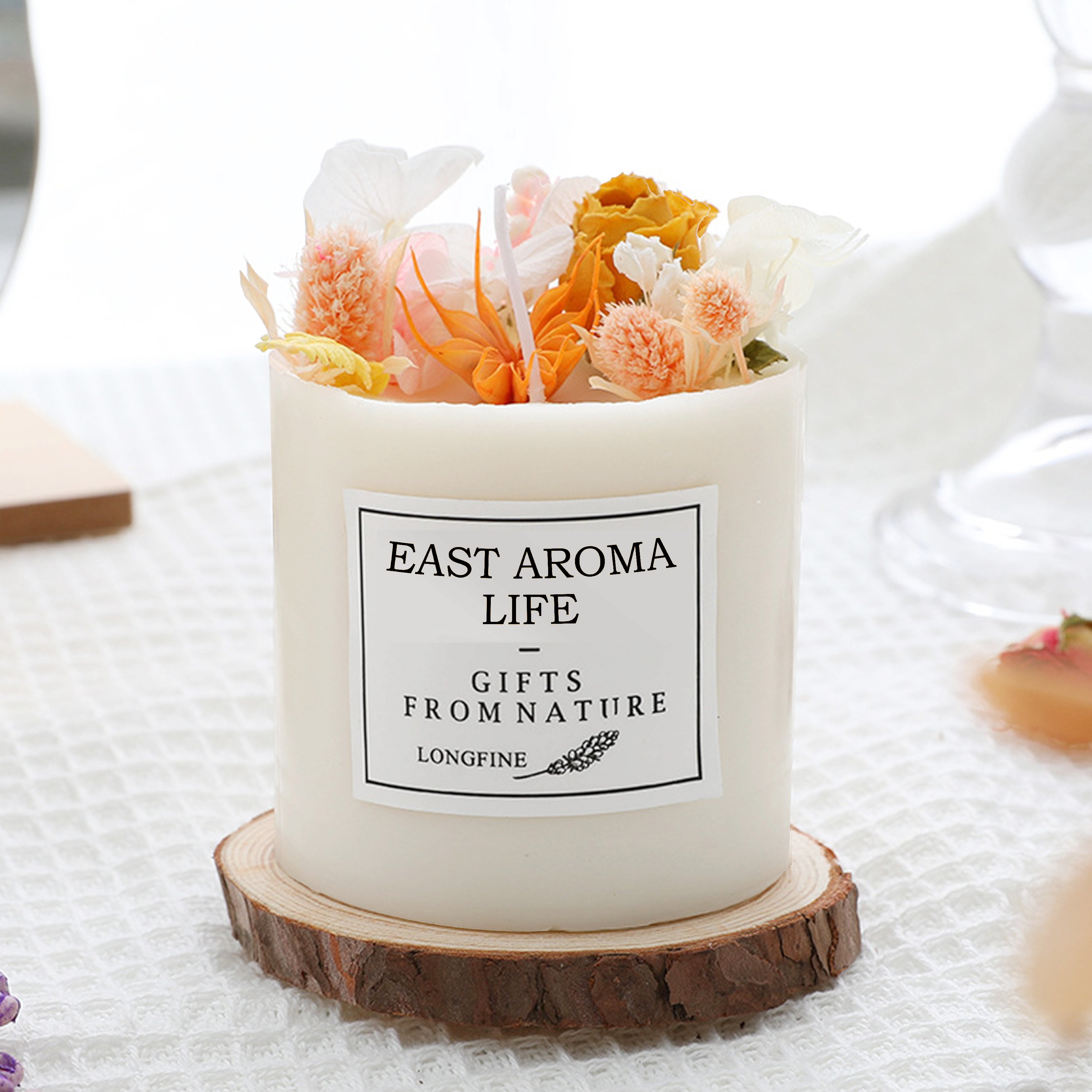 Handmade Luxury Dried Flower Candle Gift Boxes Birthday Christmas Valentines Day Essential Oil Gifts Delicate Scented Candles