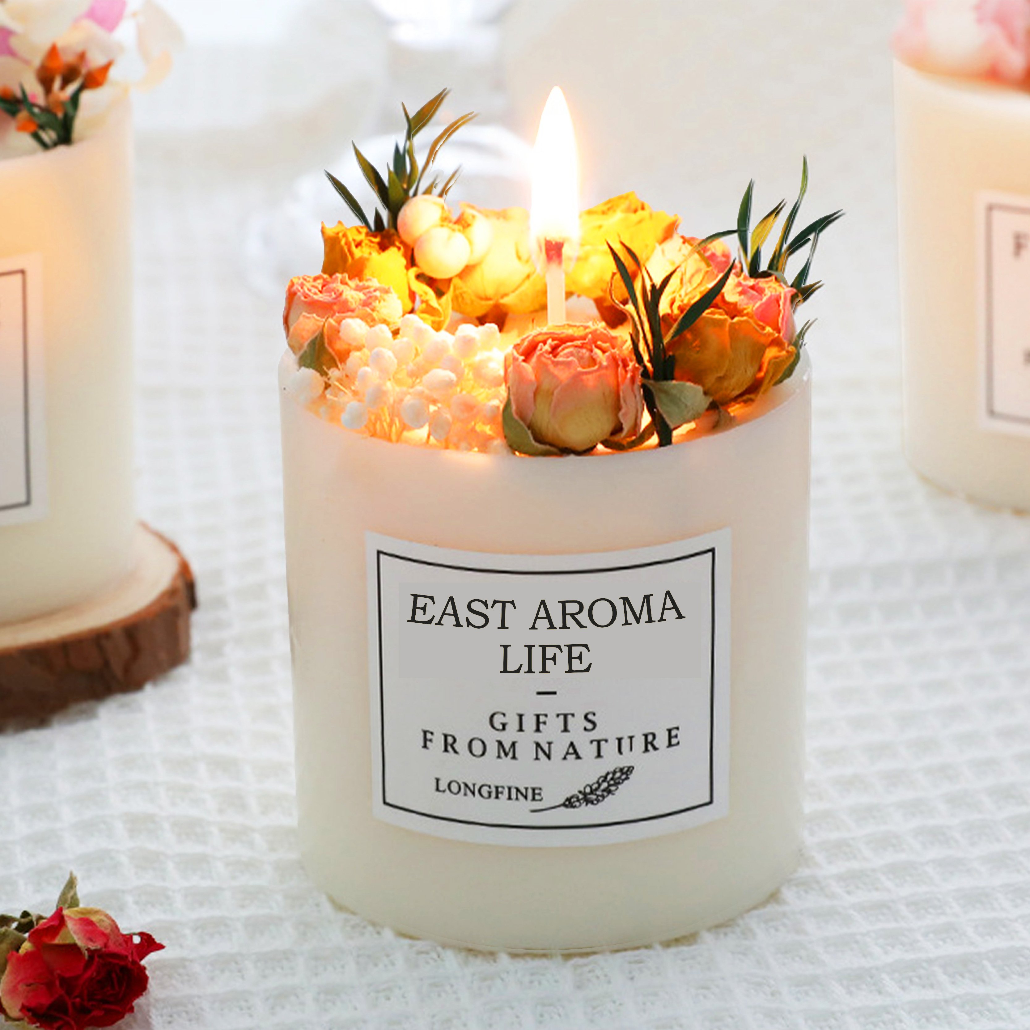 Handmade Luxury Dried Flower Candle Gift Boxes Birthday Christmas Valentines Day Essential Oil Gifts Delicate Scented Candles