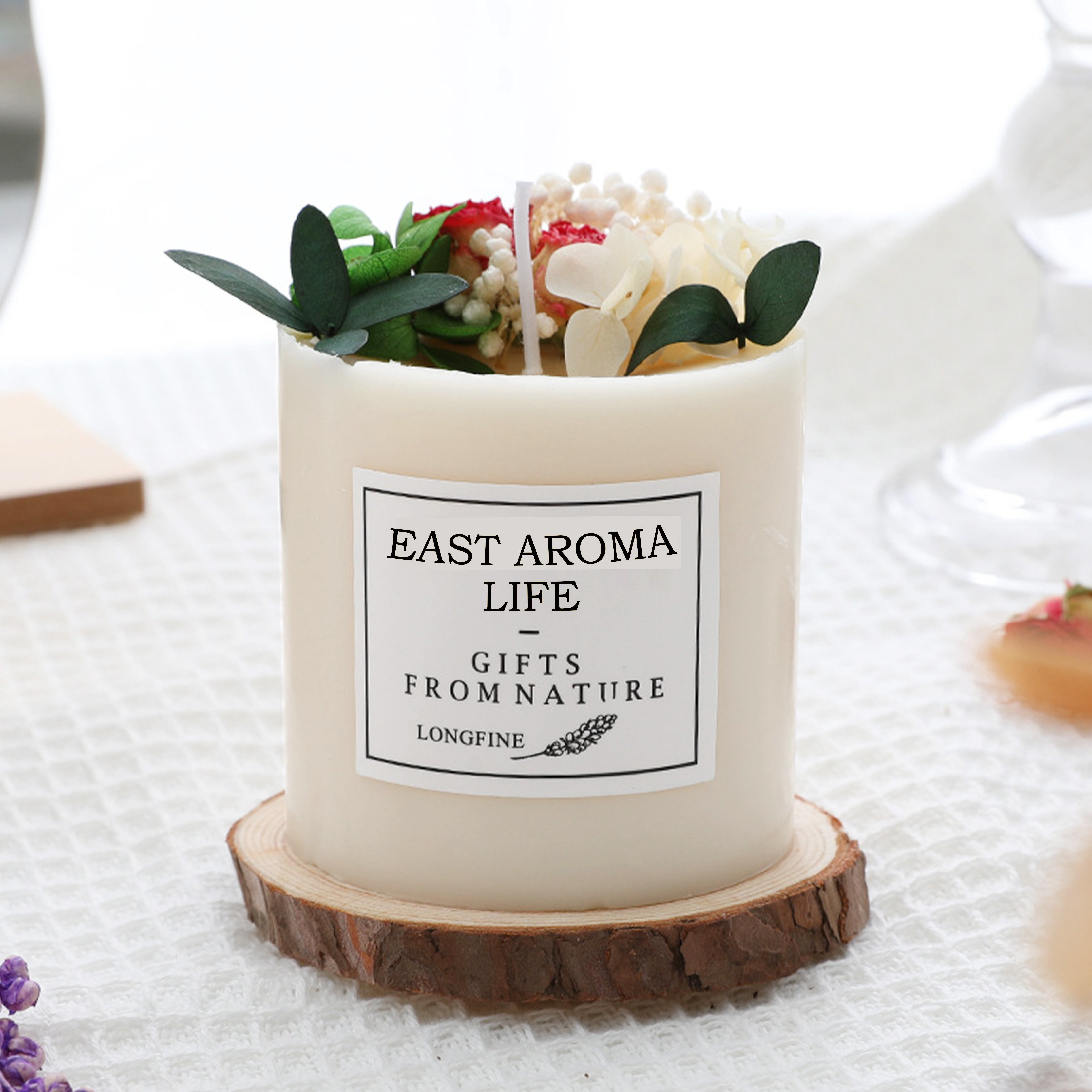 Handmade Luxury Dried Flower Candle Gift Boxes Birthday Christmas Valentines Day Essential Oil Gifts Delicate Scented Candles