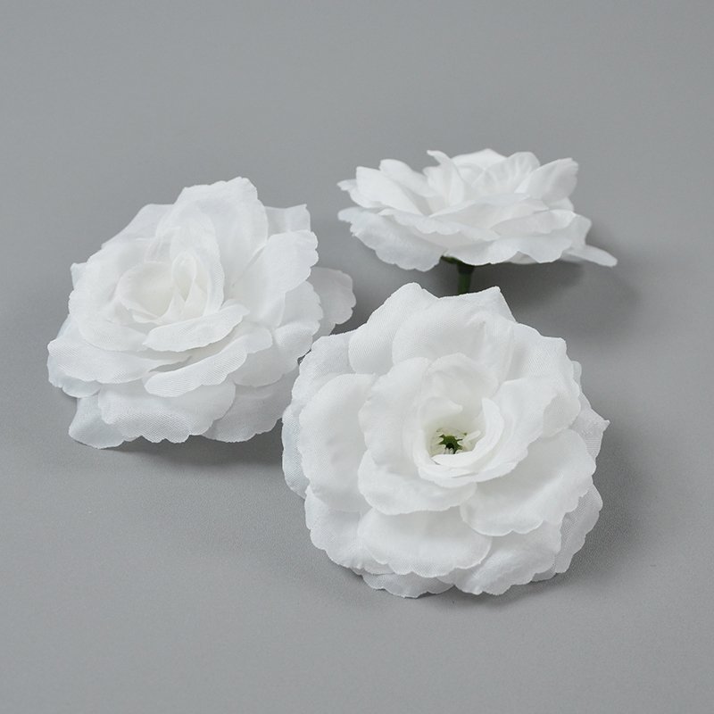 Wholesale Factory Price 8cm Silk Decorative Rose Flower Heads Flower Wall Accessories Cheap Flower Heads