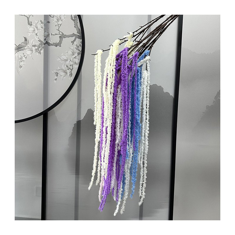 Colorful Amaranthus and Wisteria Hanging Vine Flowers Preserved Bleached for Back-to-School Decor