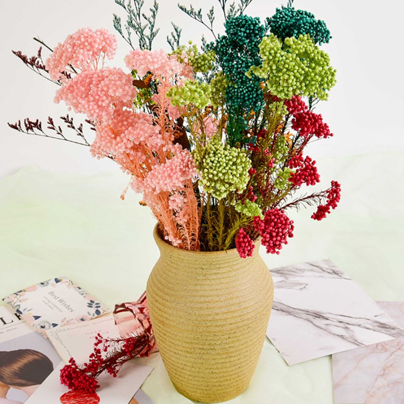 G9 Wedding Flowers Decorations Real Preserved Coralline Flower Fleur Eternelle Millet Rice flower Bouquet Preserved Pampas