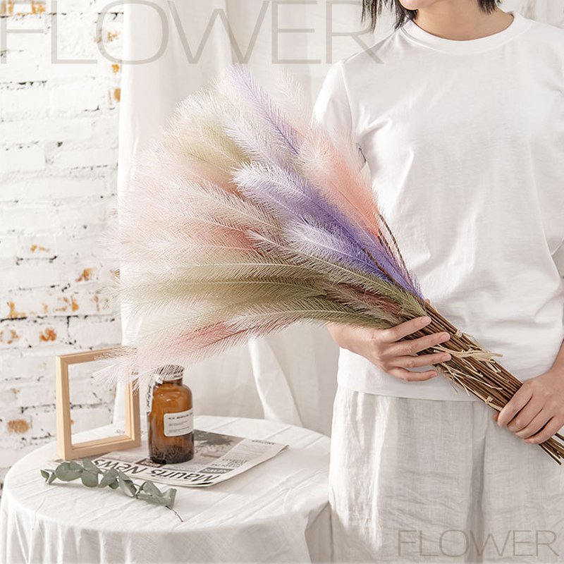 28" Long Big Artificial Floral Fluffy Centerpieces Branches Pampas Grass , Faux Flower Centerpieces Pompas Grass