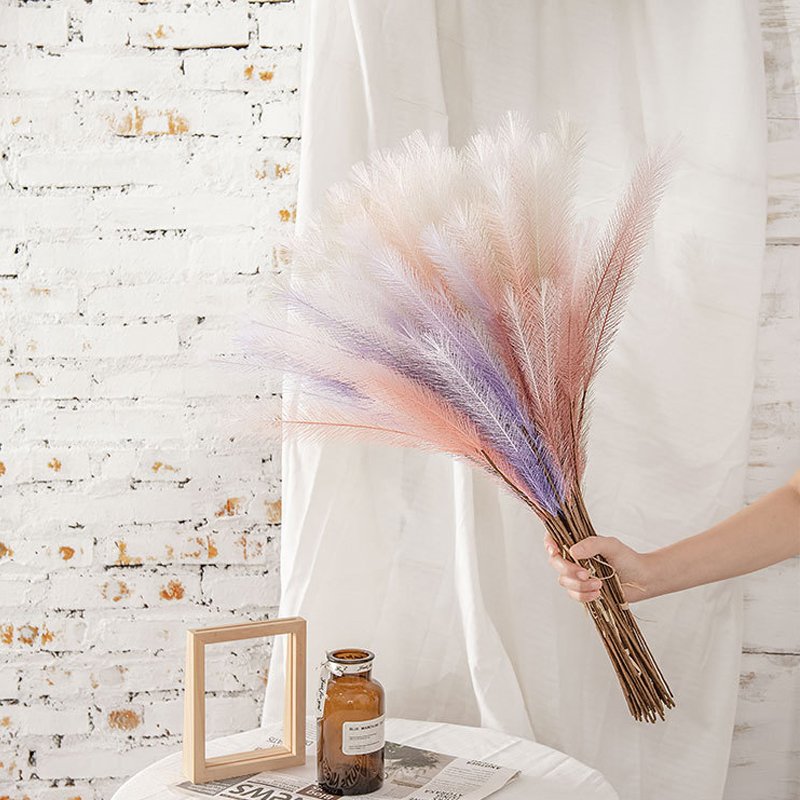 28" Long Big Artificial Floral Fluffy Centerpieces Branches Pampas Grass , Faux Flower Centerpieces Pompas Grass