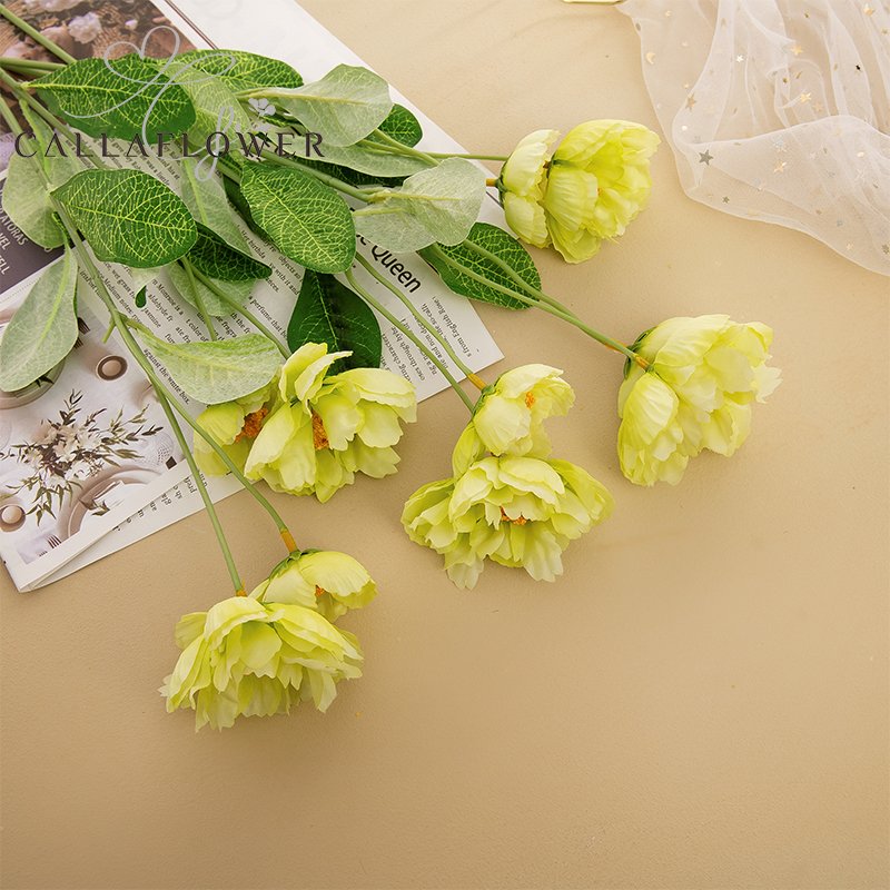 GFE-10A Cheap Artificial Flower Multiple Colors Fabric Poppy Flower For Wedding Supplies