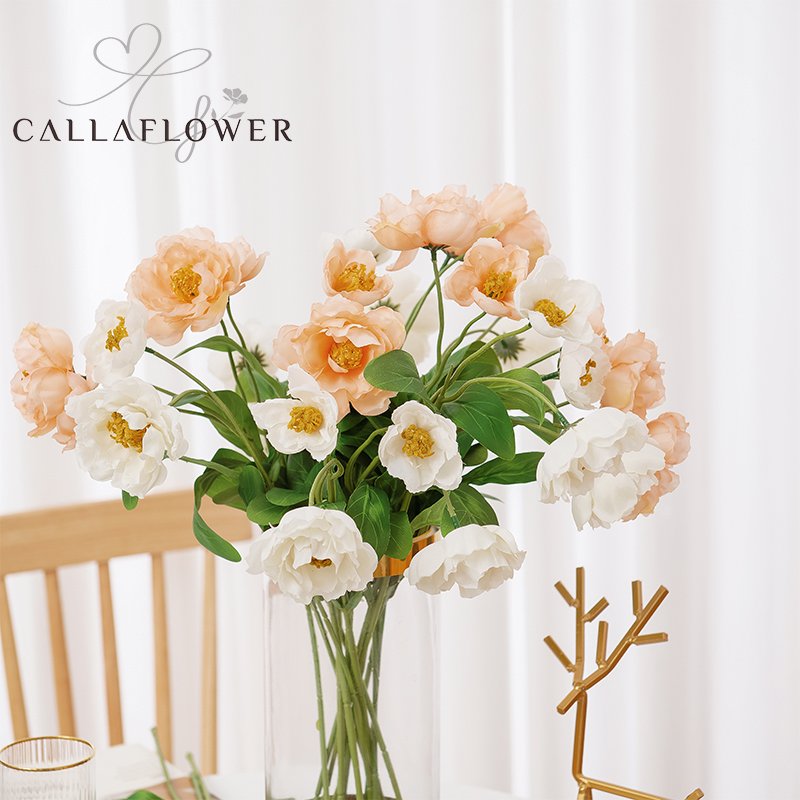 GFE-10A Cheap Artificial Flower Multiple Colors Fabric Poppy Flower For Wedding Supplies