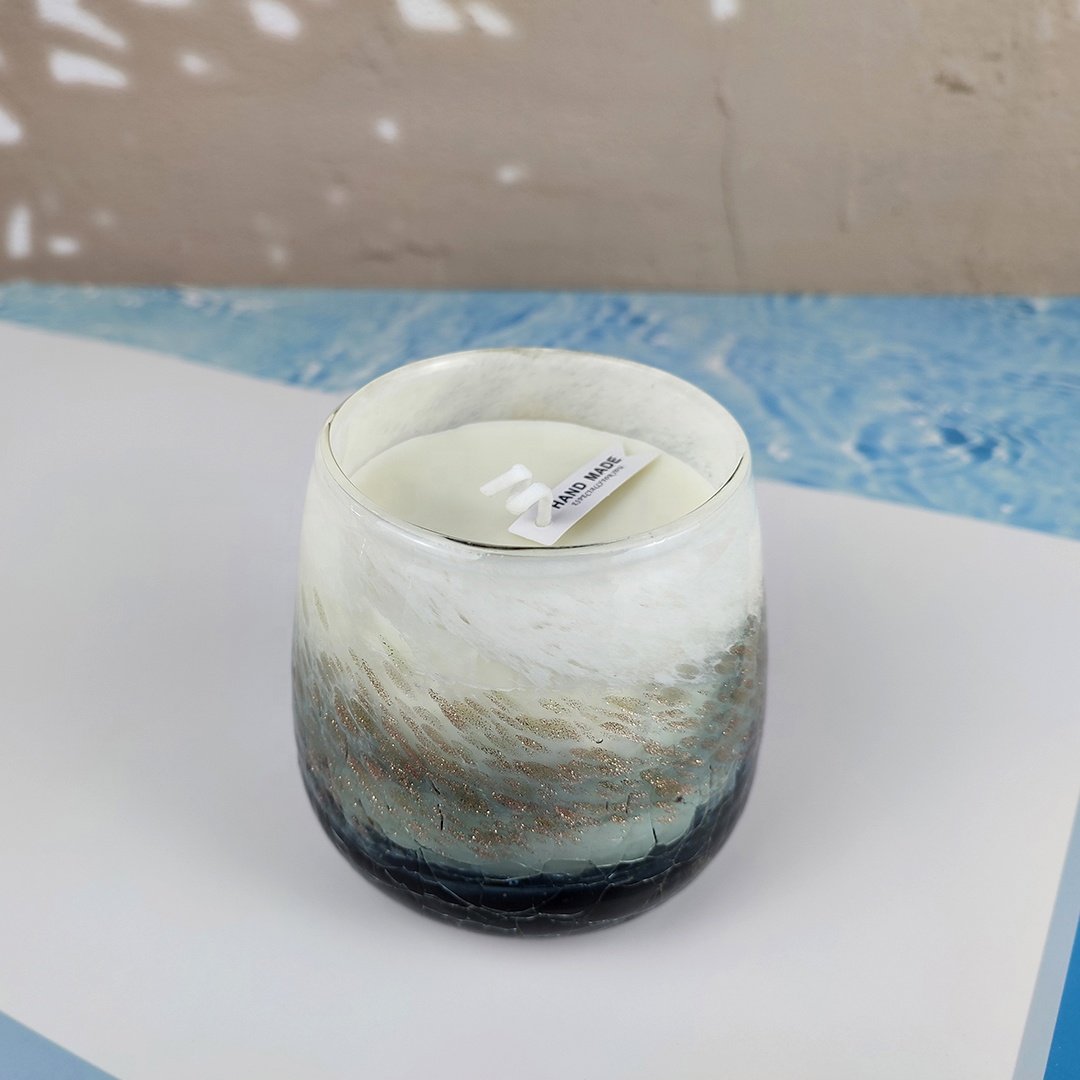Custom Large Capacity Handmade art candles scented candles in cracked vases