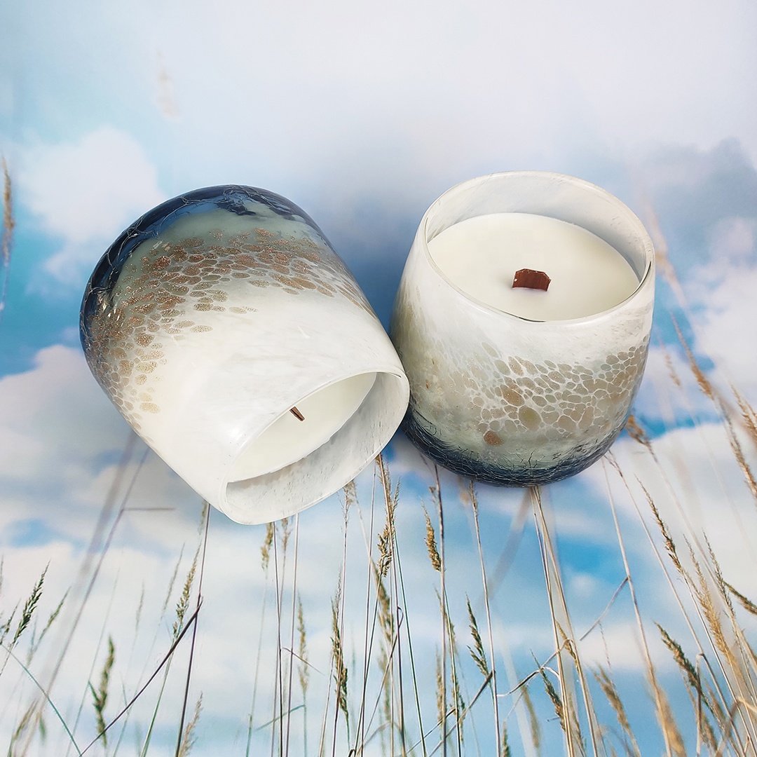 Custom Large Capacity Handmade art candles scented candles in cracked vases