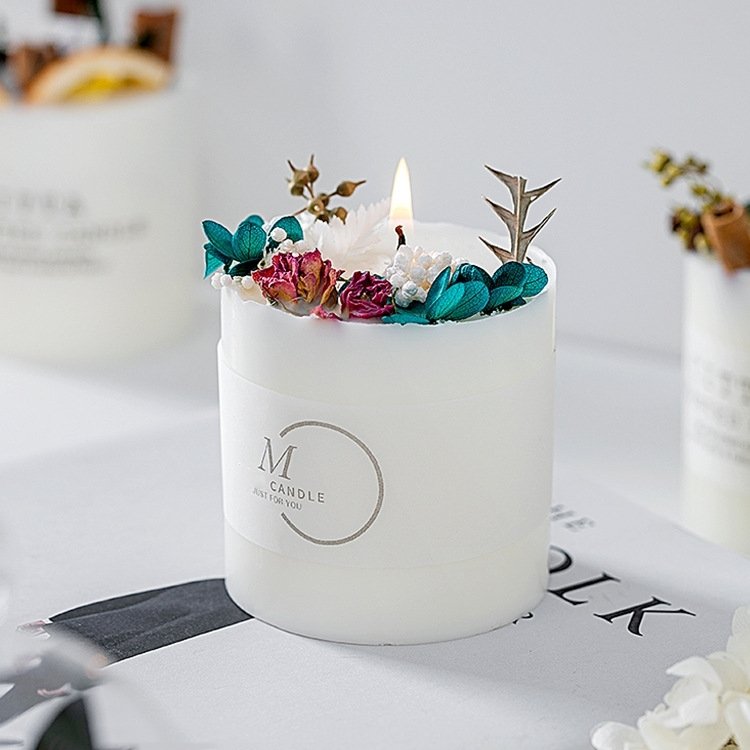 Luxury Soy Wax Birthday Christmas Valentines Day Christmas Holiday Wedding Scented Candle Gift Candle with Dried Flowers