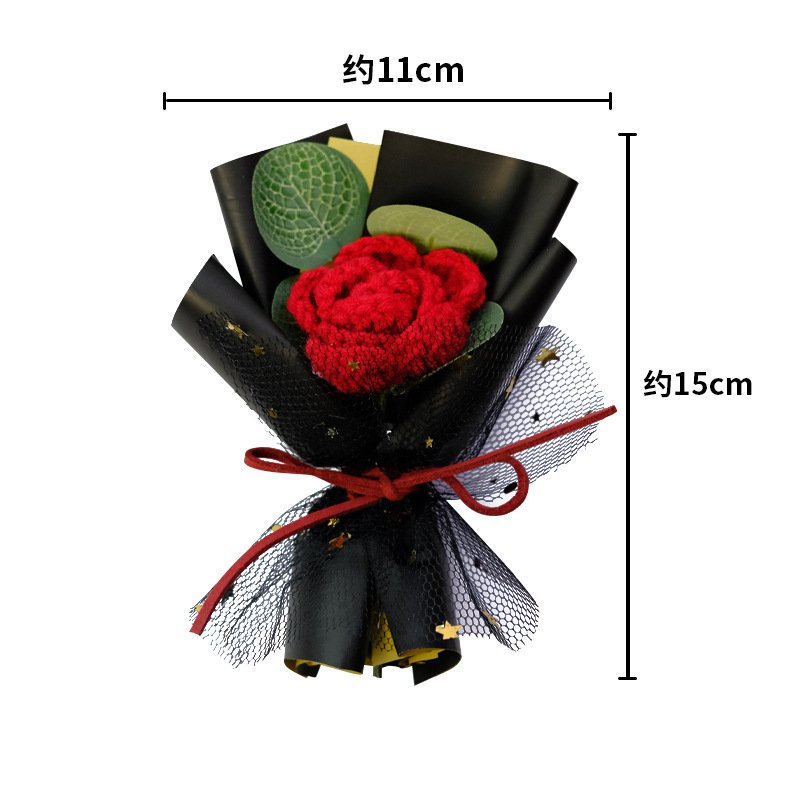 Preserved Fresh Flower Rose Christmas Gift Bouquet Artificial Flower Tulip Knitted Bouquet Floral Ornaments Gift