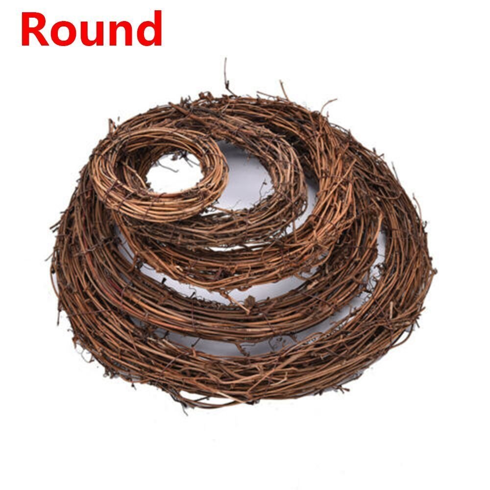 Natural Grapevine Wreath Heart Shaped Wreath Christmas Round Rattan Holiday Shop Door Hanging DIY Crafts