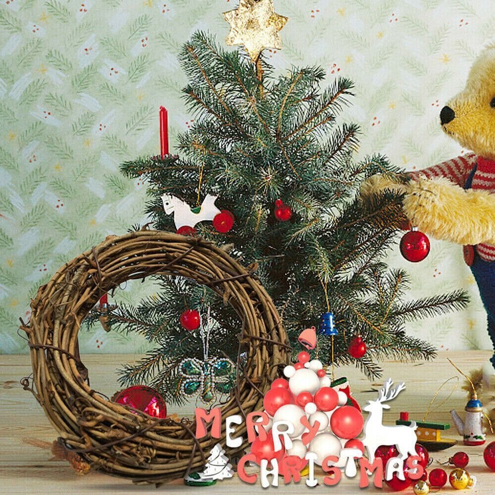 Natural Grapevine Wreath Heart Shaped Wreath Christmas Round Rattan Holiday Shop Door Hanging DIY Crafts