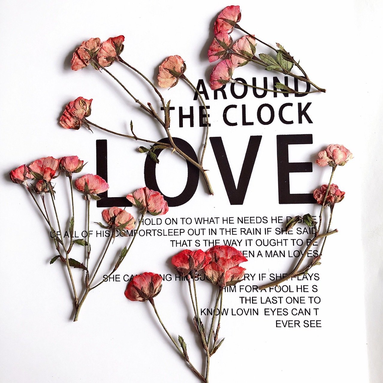 DIY creative resin crafts decorative Real Dried side Pressed Rose with brunch for resin crafts