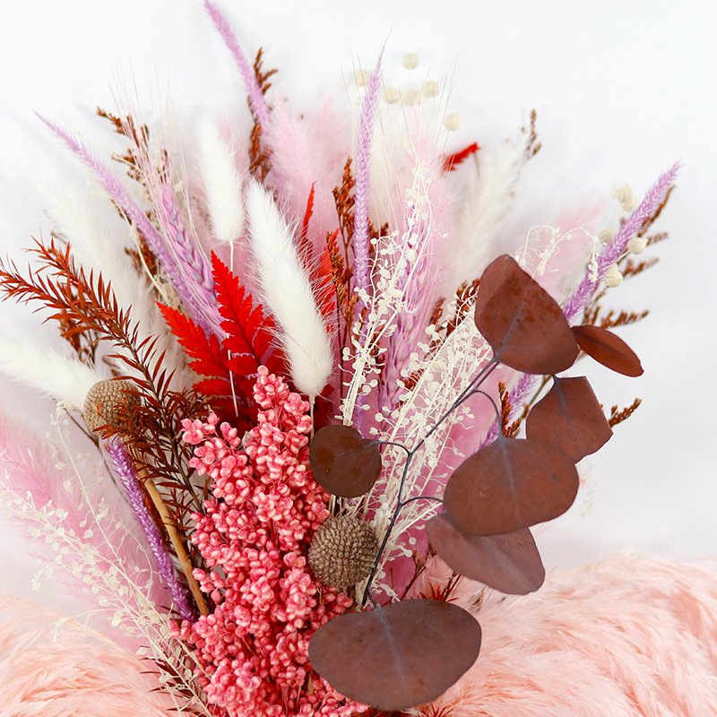 CH-052 christmas creative boho bridea pampas grass pink dried flower bridal wedding luxury mixed pampas bouquet for home decor