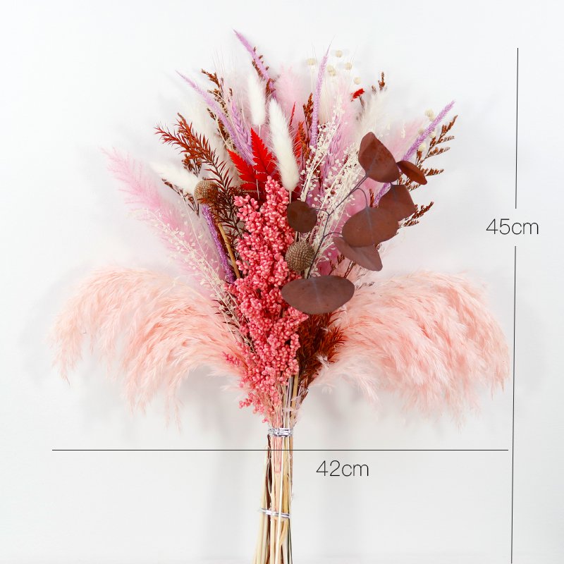 CH-052 christmas creative boho bridea pampas grass pink dried flower bridal wedding luxury mixed pampas bouquet for home decor