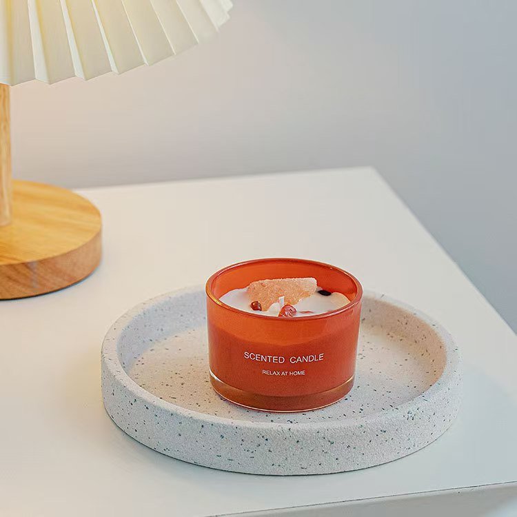 Wholesale Private Label Luxury Spiritual Healing Crystal Candle Soy Glass Jar Scented Candles for Christmas Wedding Gift