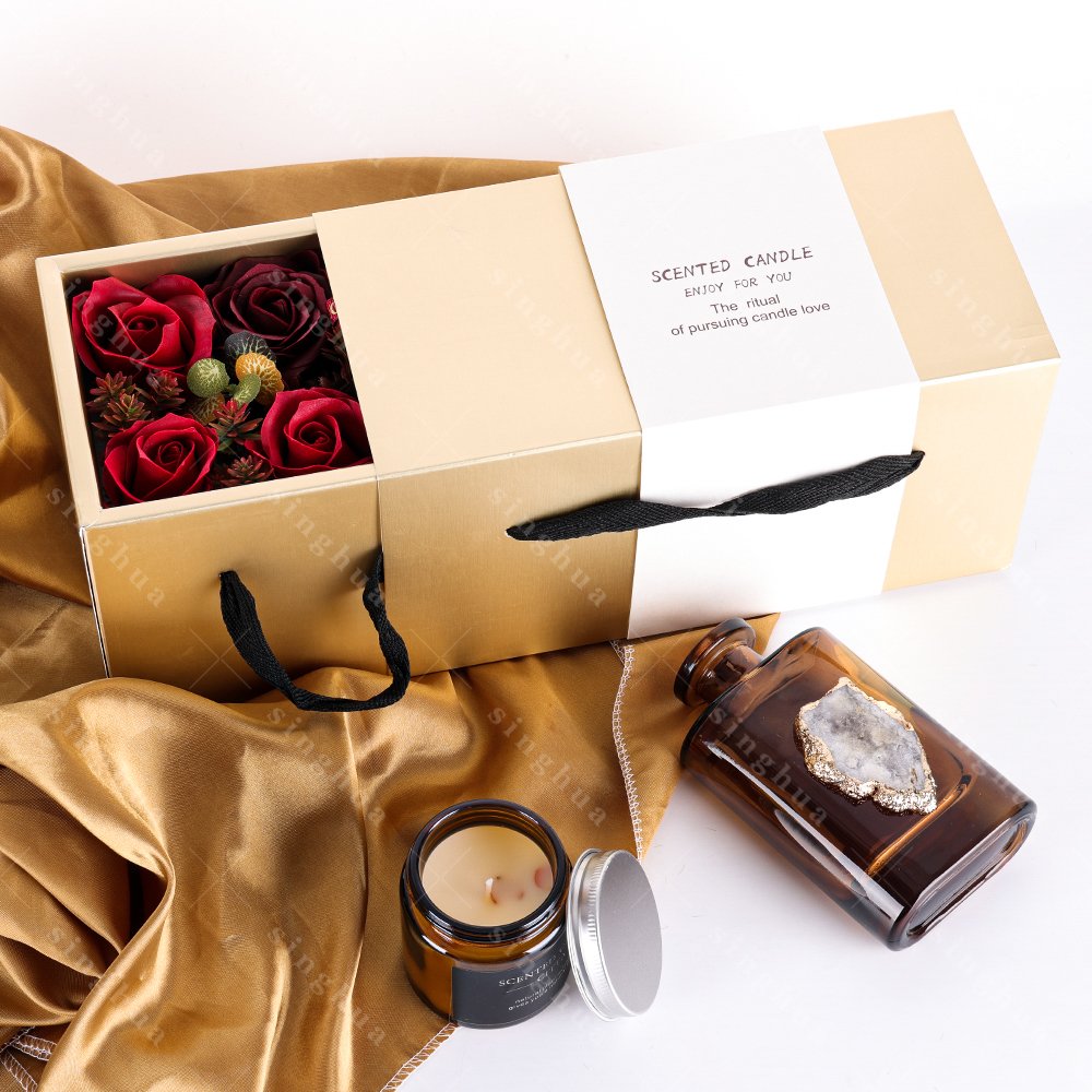 Immortal Flower Aromatherapy Candle Gift Box Valentine's Day Mother's Day Gift Birthday Gift Rose Dried Flower Bouquet