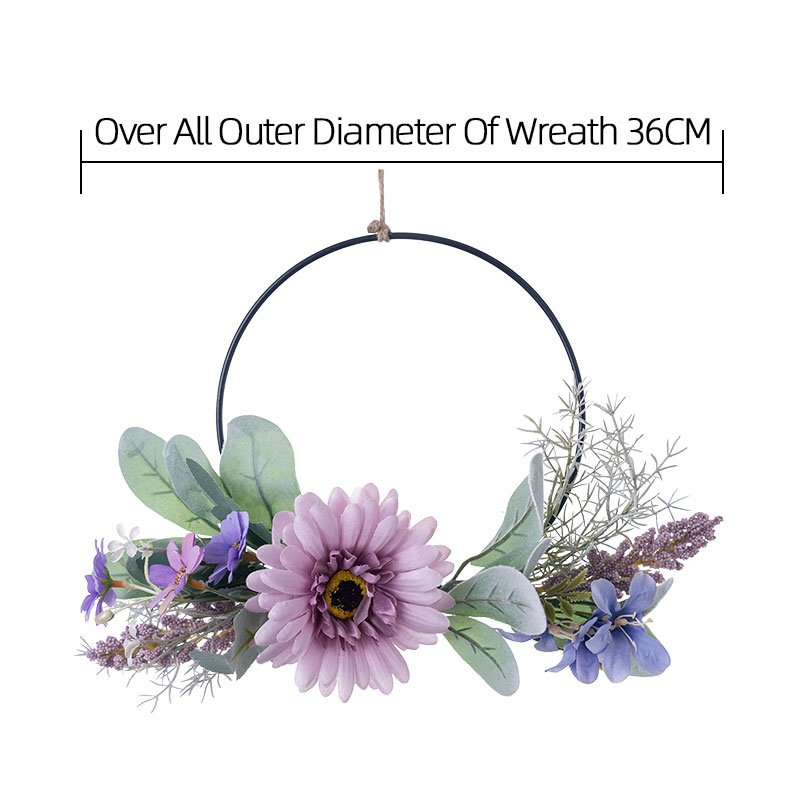 CF01096 Hot Selling Artificial Flower wreath Multiple Colors Gerbera Wild Chrysanthemum Freesia For Christmas Decoration