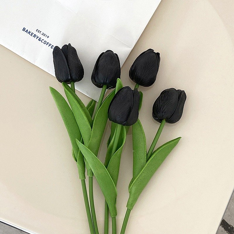 wholesale wedding realistic fake flower plant bouquet eternity dried handmade pu leather tulips decorative artificial flowers