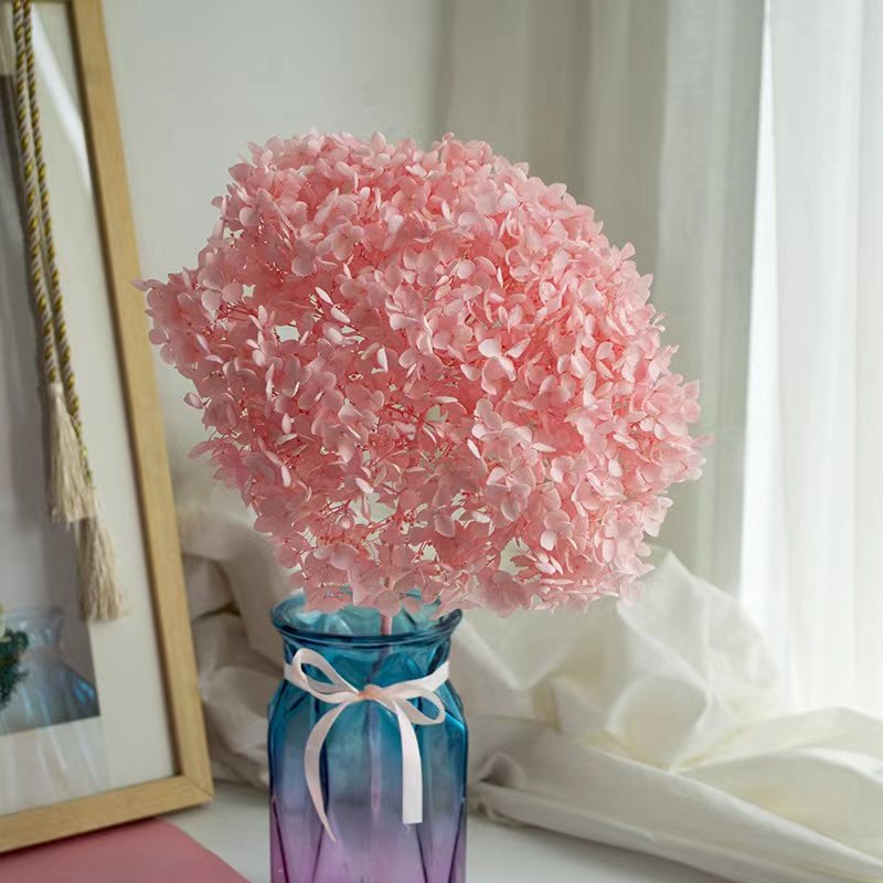 Preserved Anna Hydrangea Dried Flower Bouquet for Wedding Decoration Natural Flower for Home Decor 20" Real Hydrangeas Petals