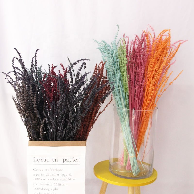 High Quality flowers 80g/bundle Customized Bouquet Blue Dried Lavender Flowers for home/wedding decoration