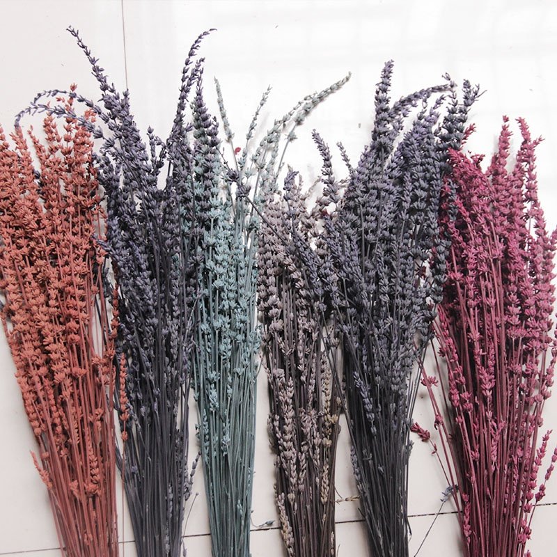 High Quality flowers 80g/bundle Customized Bouquet Blue Dried Lavender Flowers for home/wedding decoration