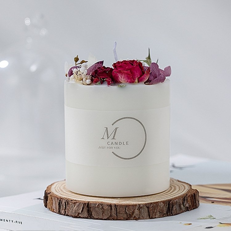 Luxury Soy Wax Birthday Christmas Valentines Day Christmas Holiday Wedding Scented Candle Gift Candle with Dried Flowers
