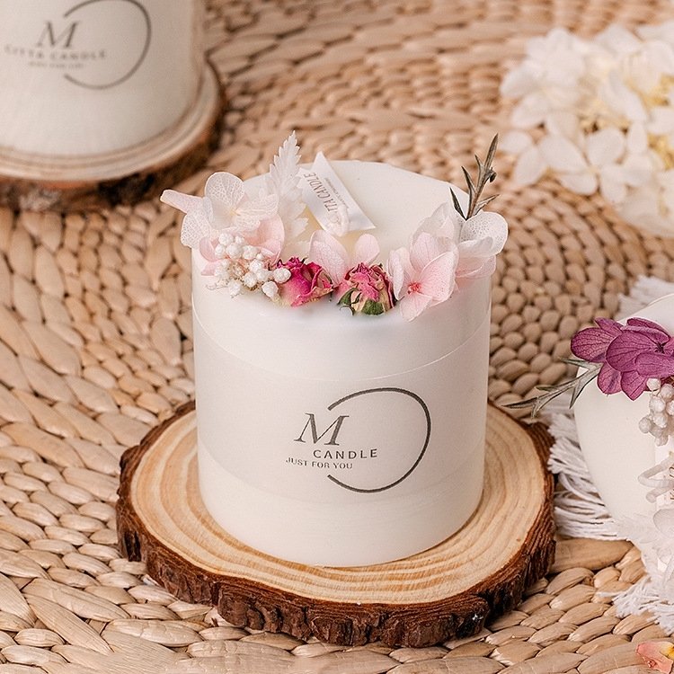 Luxury Soy Wax Birthday Christmas Valentines Day Christmas Holiday Wedding Scented Candle Gift Candle with Dried Flowers